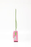 SCORE! Chrissy Small Designer Clear Crossbody Bag - Pink and Green