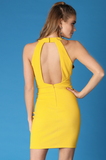 Cross Halter Neck Solid Dress